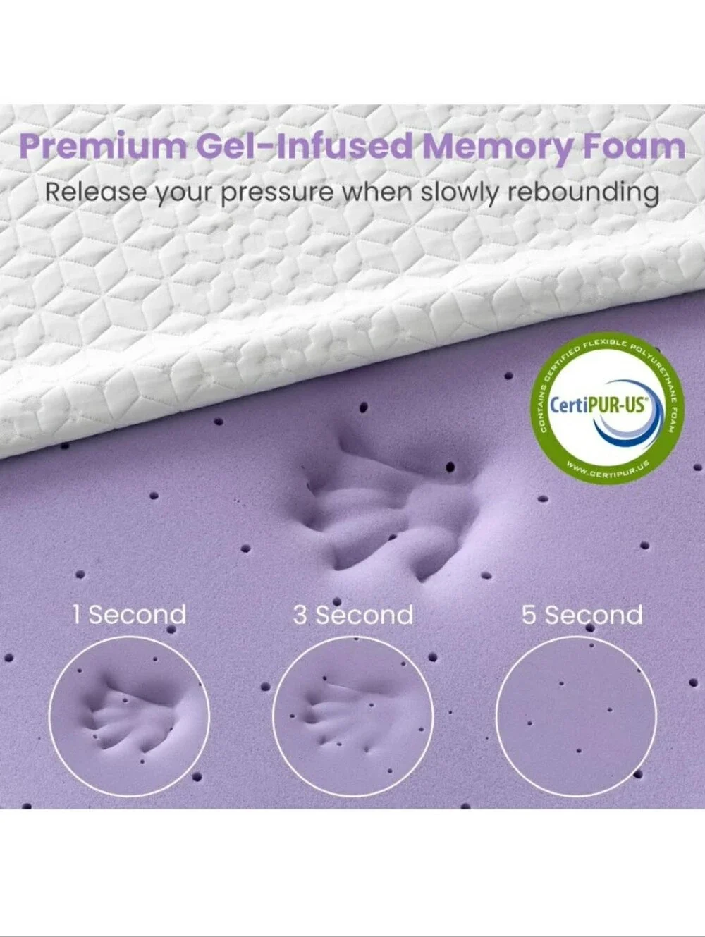 Amazon White Quilted Mattress Topper with Elastic Straps